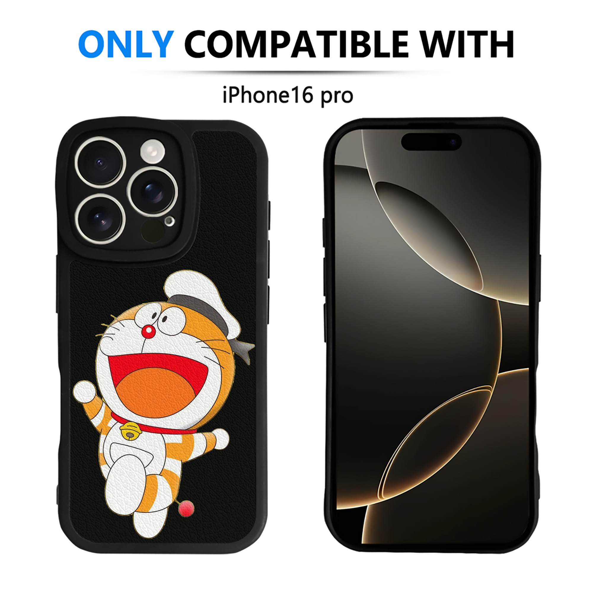 （画像用） ドラえもん Doraemon 【iPhone 16シリーズ対応】シリコンスマホケース（レザー調） 材質：シリコン